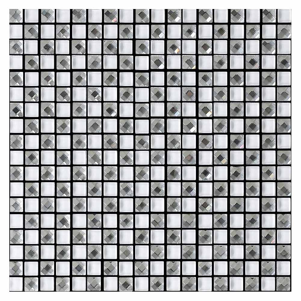 House of Mosaics Jewel White Self Adhesive Mosaic Tile Wilko