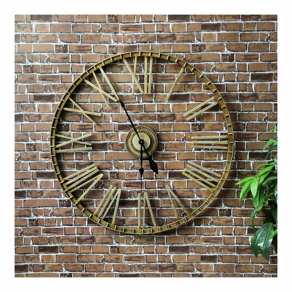 Charles Bentley Extra Large Wrought Iron Wall Clock Bronze Wilko