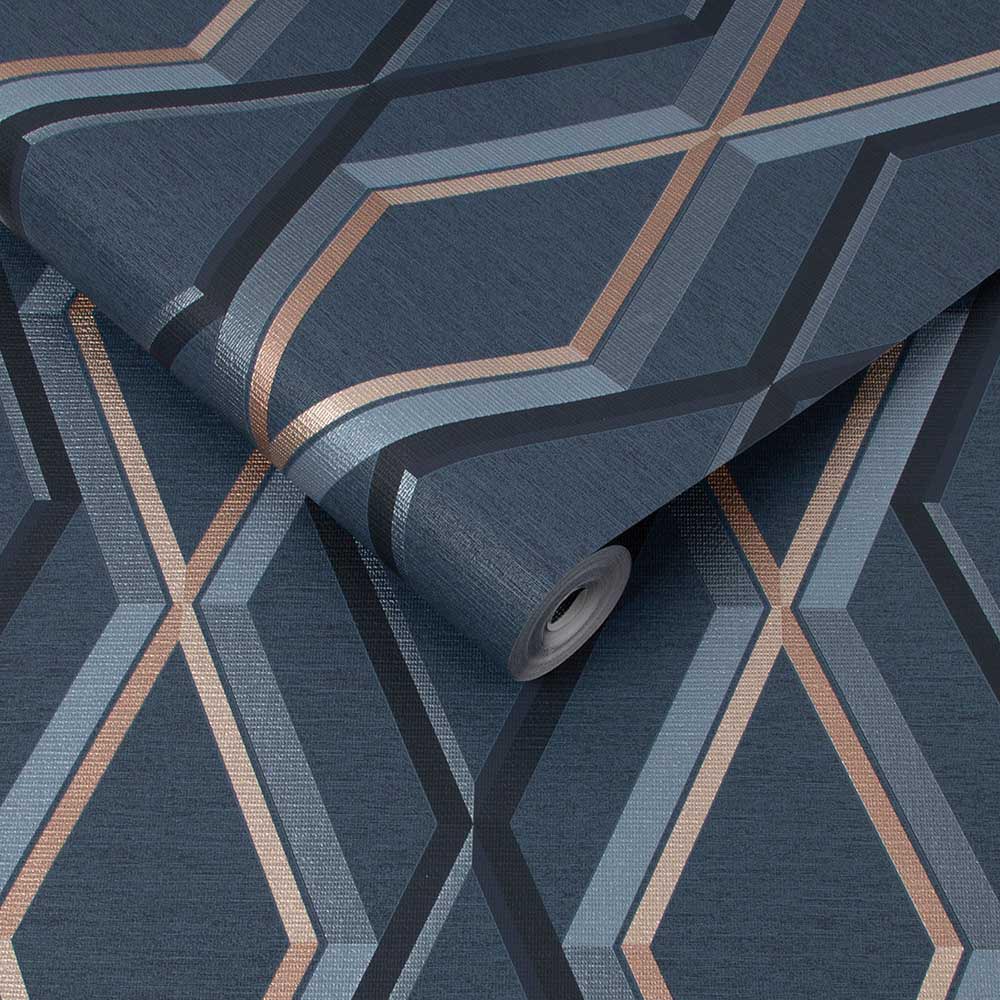 Superfresco Easy Prestige Geometric Navy Wallpaper Image 2