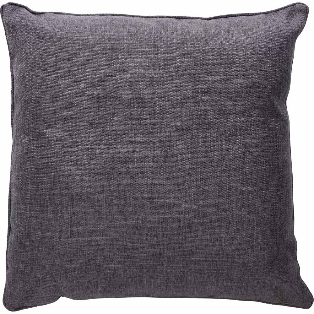 Wilko Slate Faux Linen Slub Cushion 43x43cm Image 1