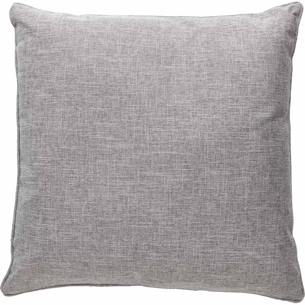 Wilko Grey Faux Linen Slub cushion 43x43cm Image 1