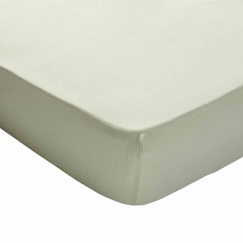 Wilko Sage Fitted Sheet Double Image 1