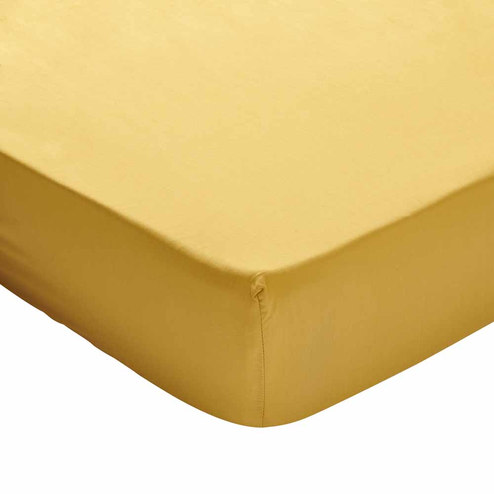 Wilko Mustard Fitted Sheet King Size Wilko