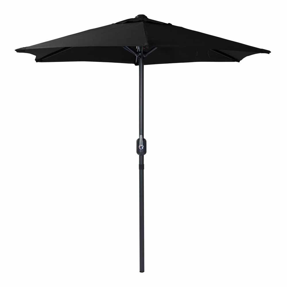 Charles Bentley Black Metal Crank Parasol 2m Image 1