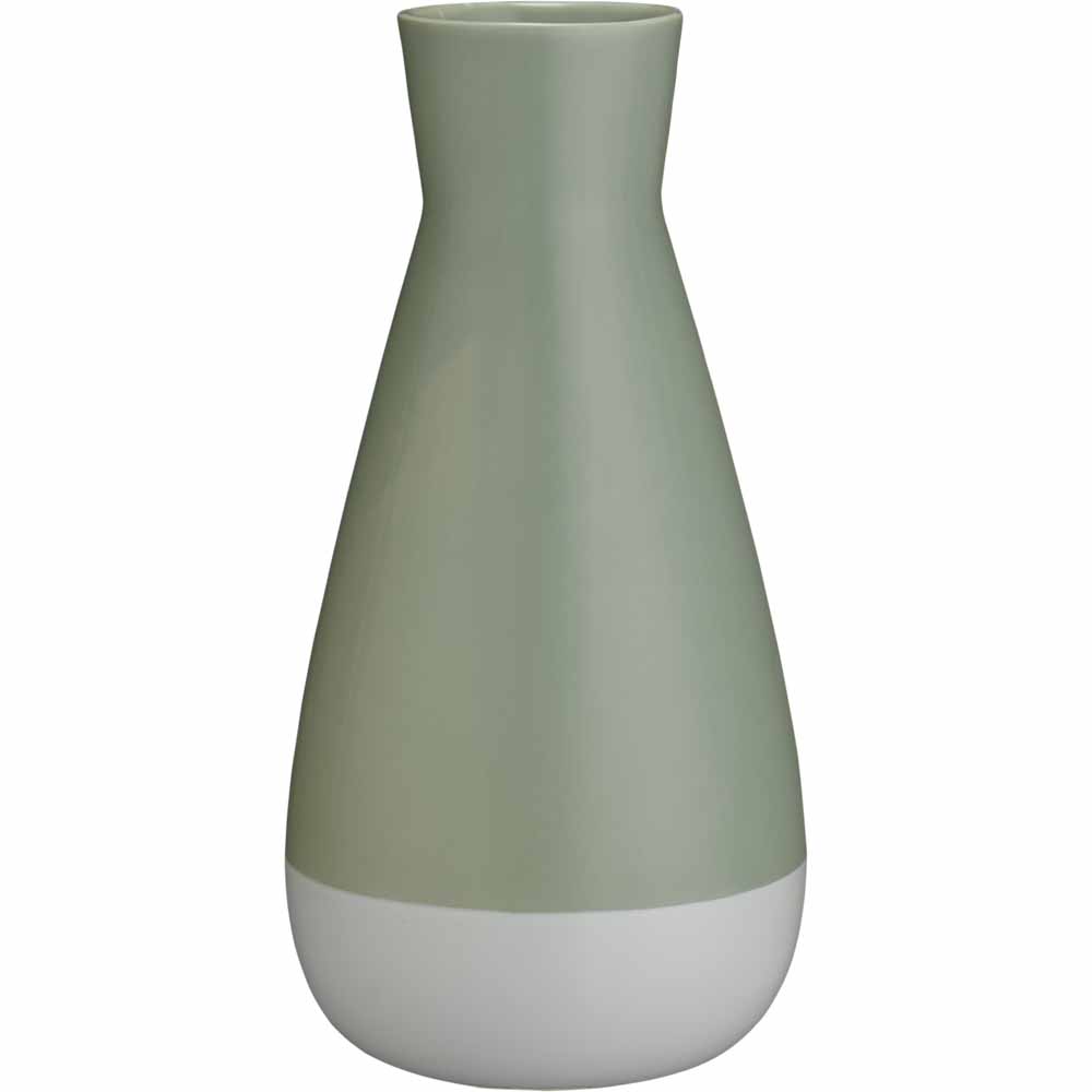 Wilko Sage Green 2 Tone Vase Wilko