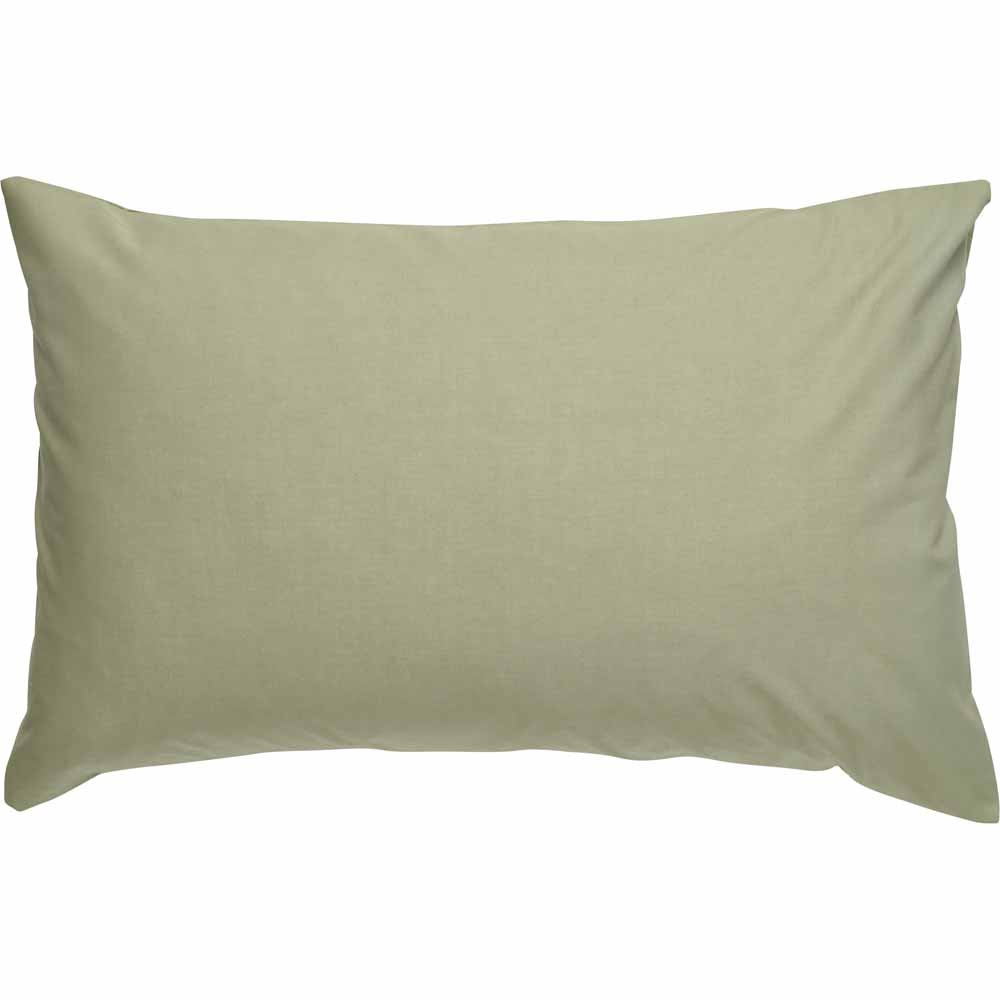 Wilko Sage Housewife Pillowcase Pair Image 1