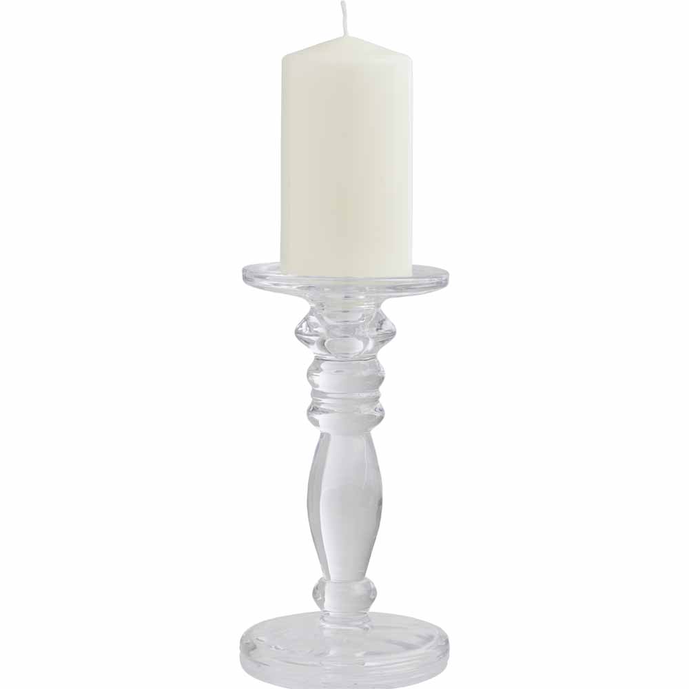 Wilko Large Glass Pillar Candle Holder Image 2