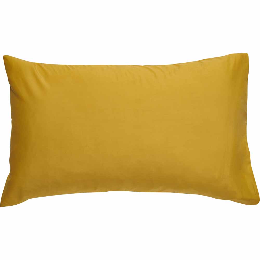 Wilko Mustard Housewife Pillowcase Pair 52% Polyester 48% Cotton