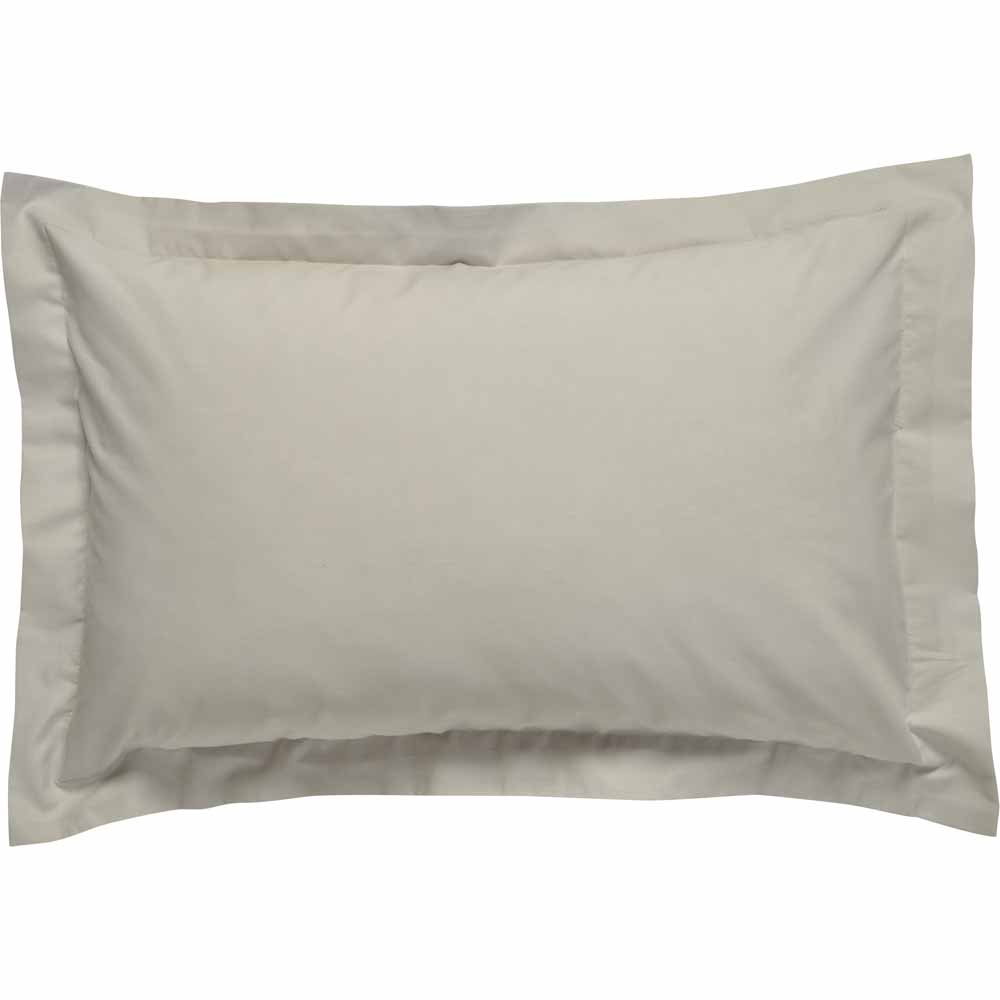 Wilko Silver Oxford Pillowcase Pack of 2 Image 1