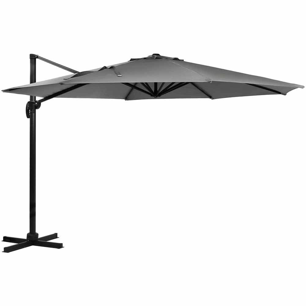 Charles Bentley Extra Large Round Cantilever Parasol Grey 3.5m Metal