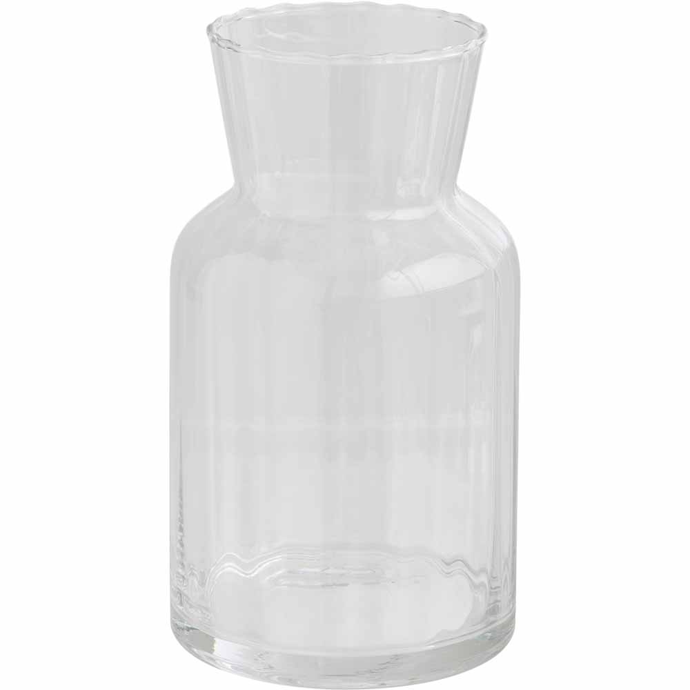 Creta Estúpido Colonial Wilko Clear Glass Ribbed Vase | Wilko
