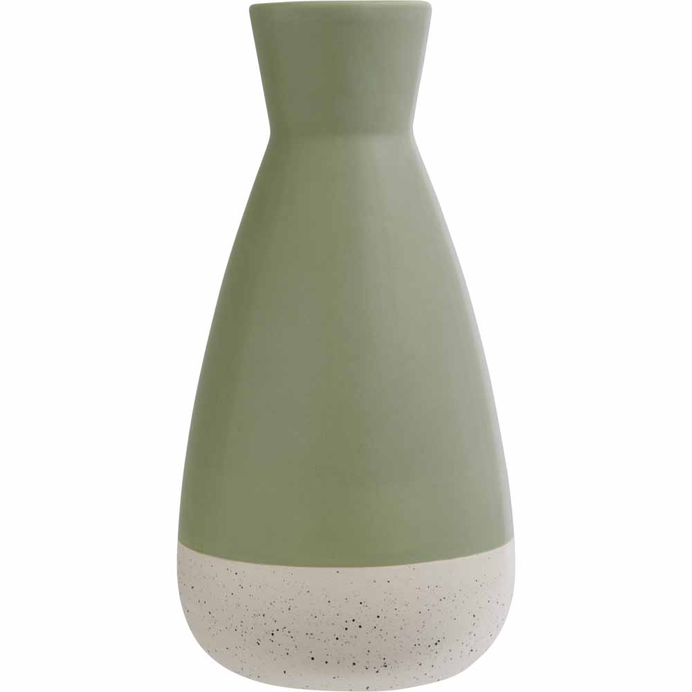 Wilko Sage Green 2 Tone Vase Image 2
