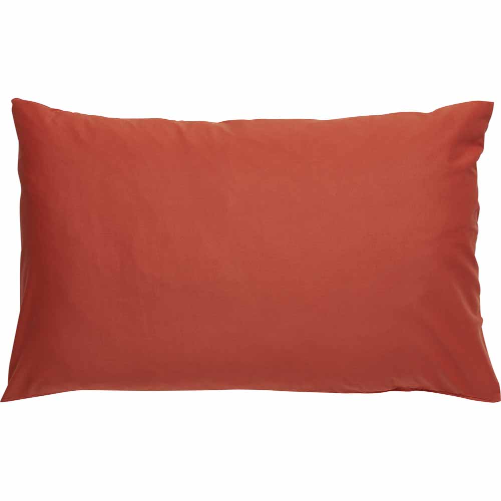 Wilko Terracotta Housewife Pillowcase Pair Image 1