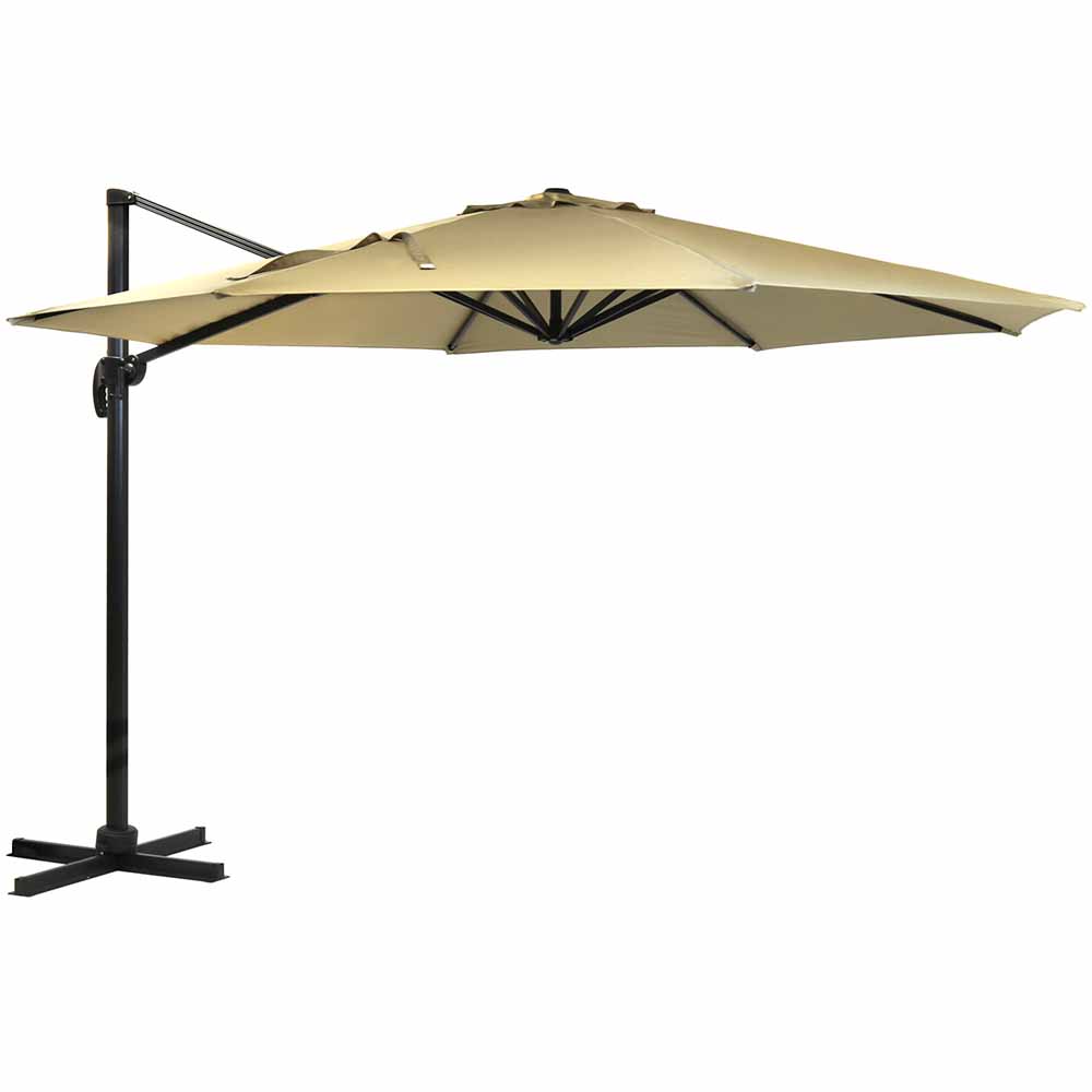 Charles Bentley Beige Extra Large Round Cantilever Parasol 3.5m Image 1