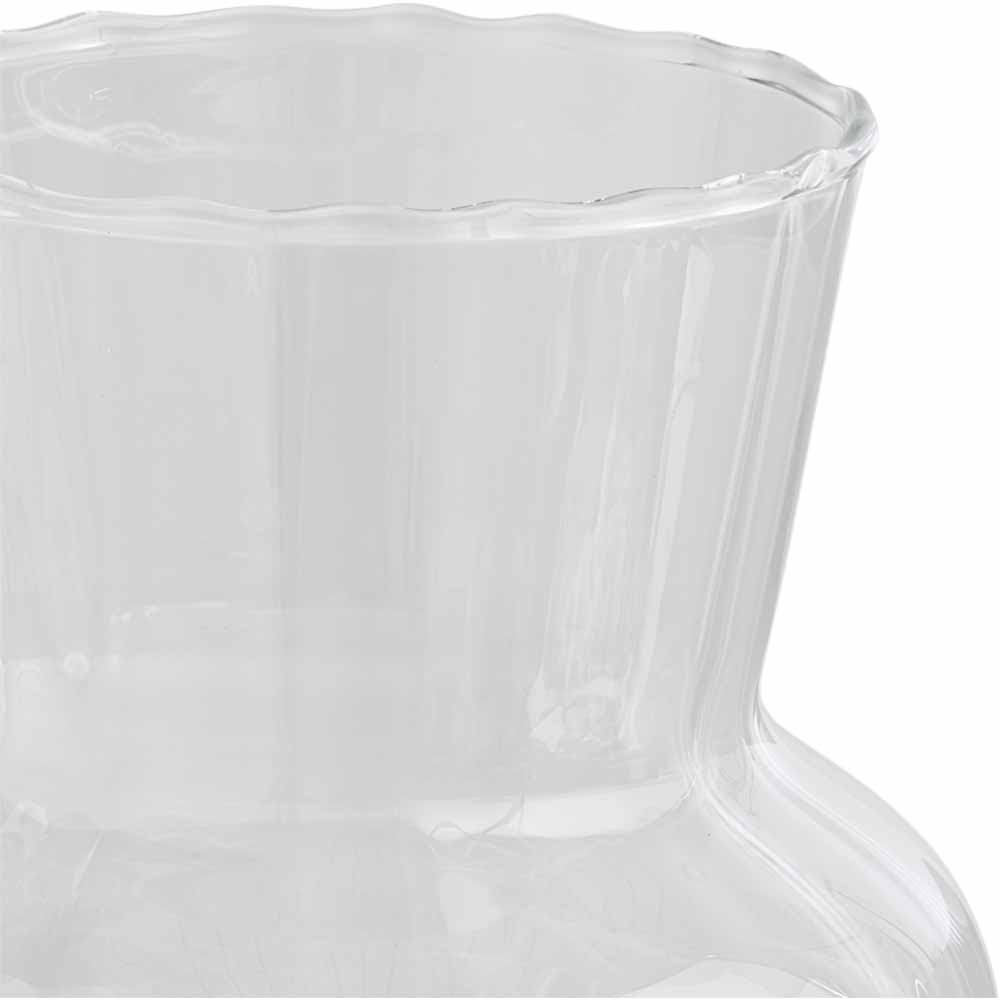 Wilko Clear Glass Ribbed Vase Image 2