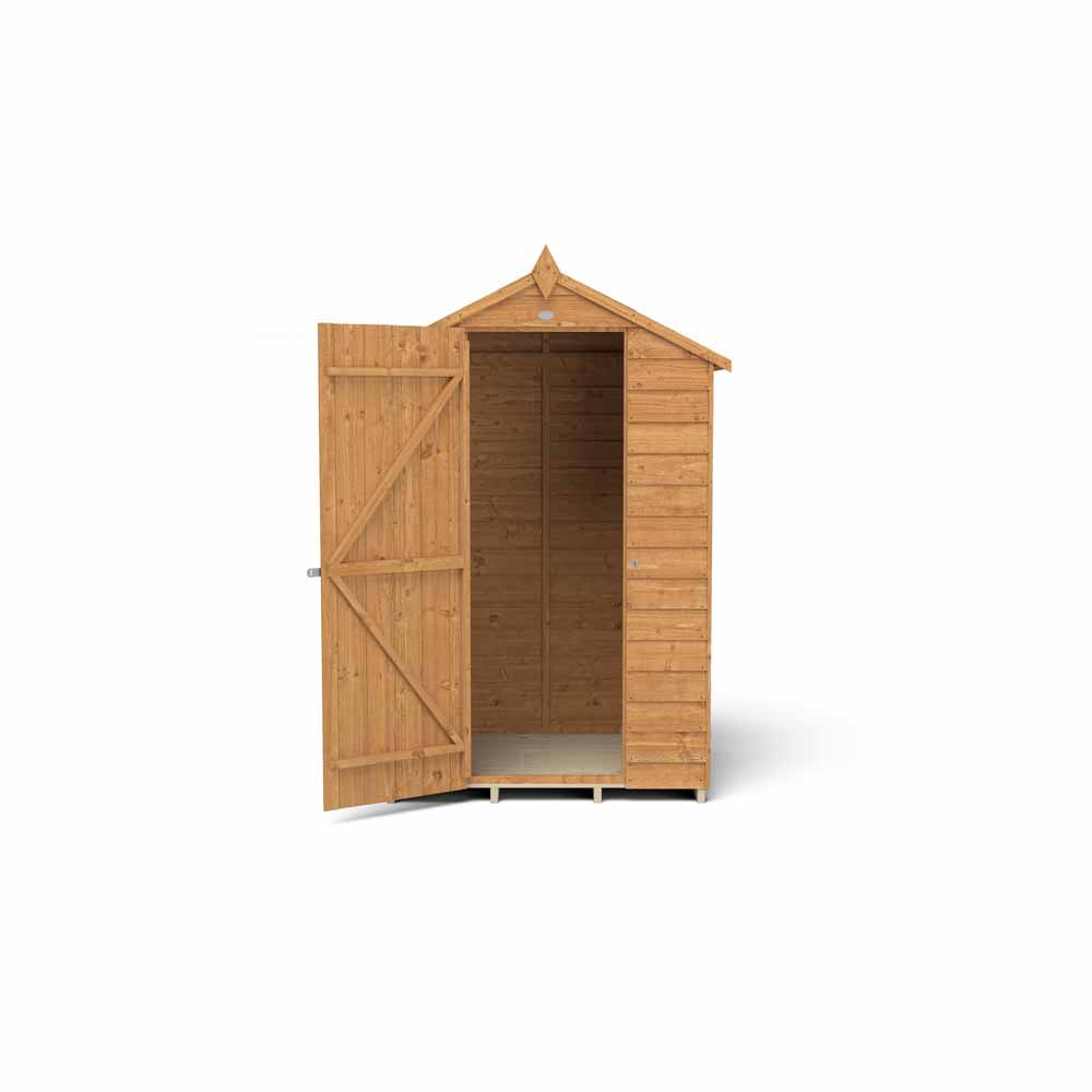 Forest Garden 4 x 3ft Windowless Overlap Dip Treated Apex Garden Shed Image 4