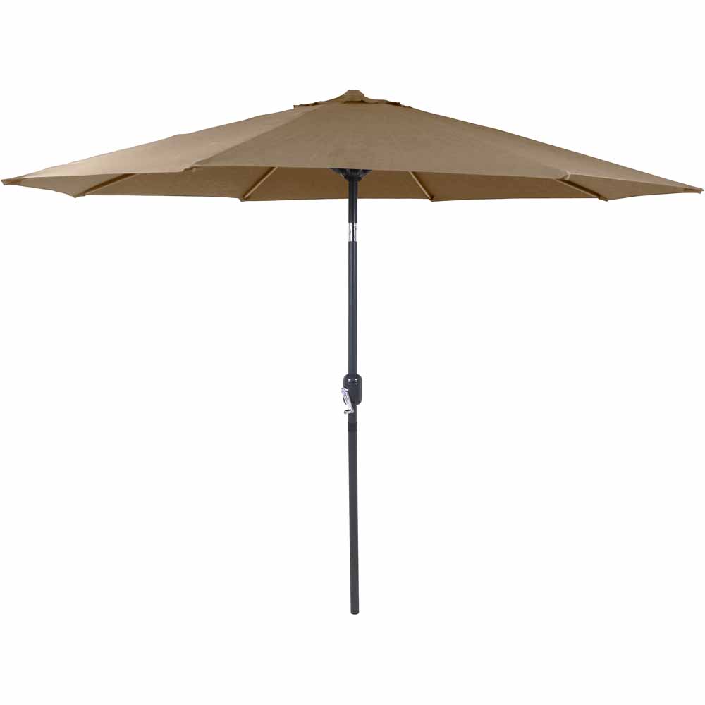 Charles Bentley Taupe Metal Crank and Tilt Parasol 2.7m Image 1