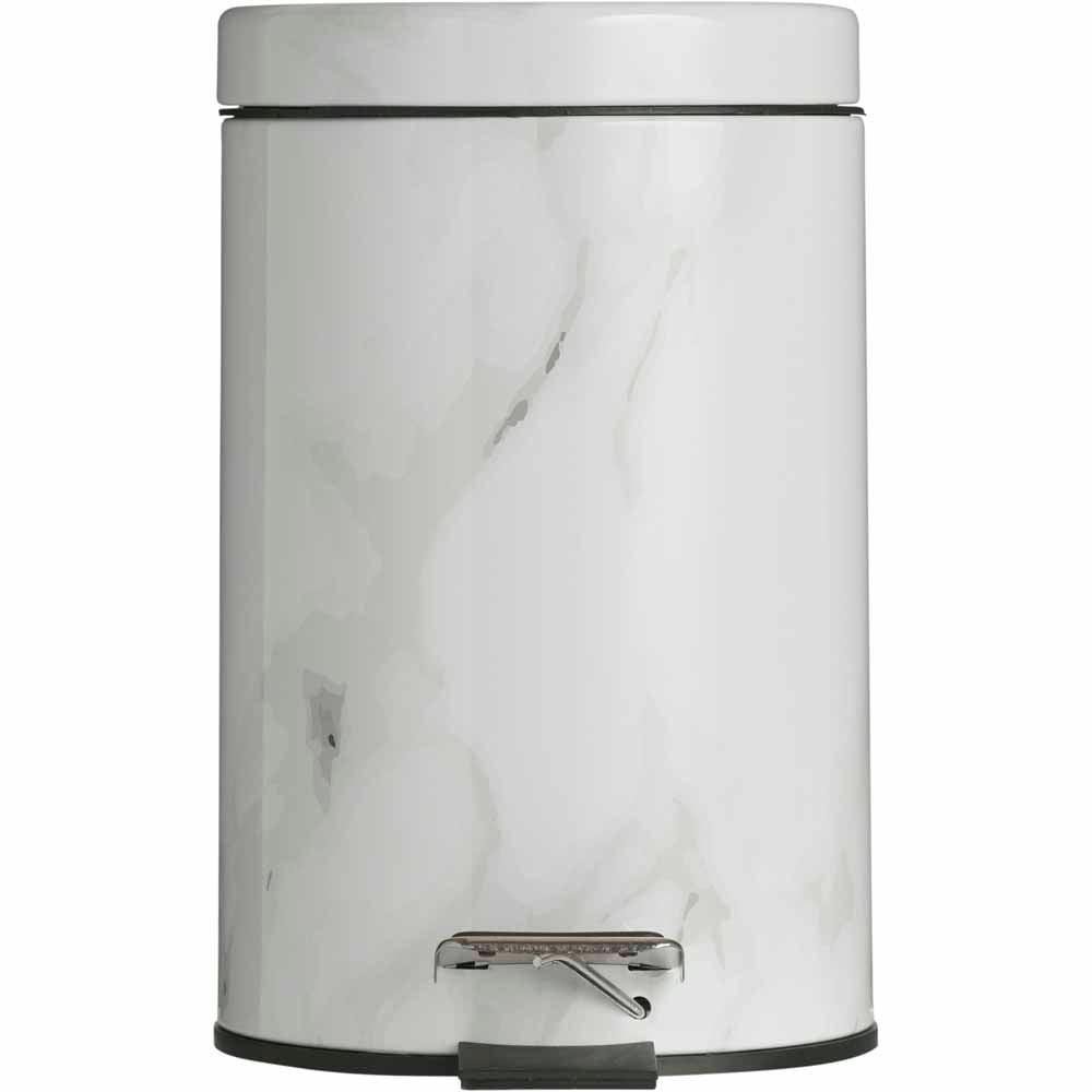 Wilko Pedal Bin Marble 3L Image 1