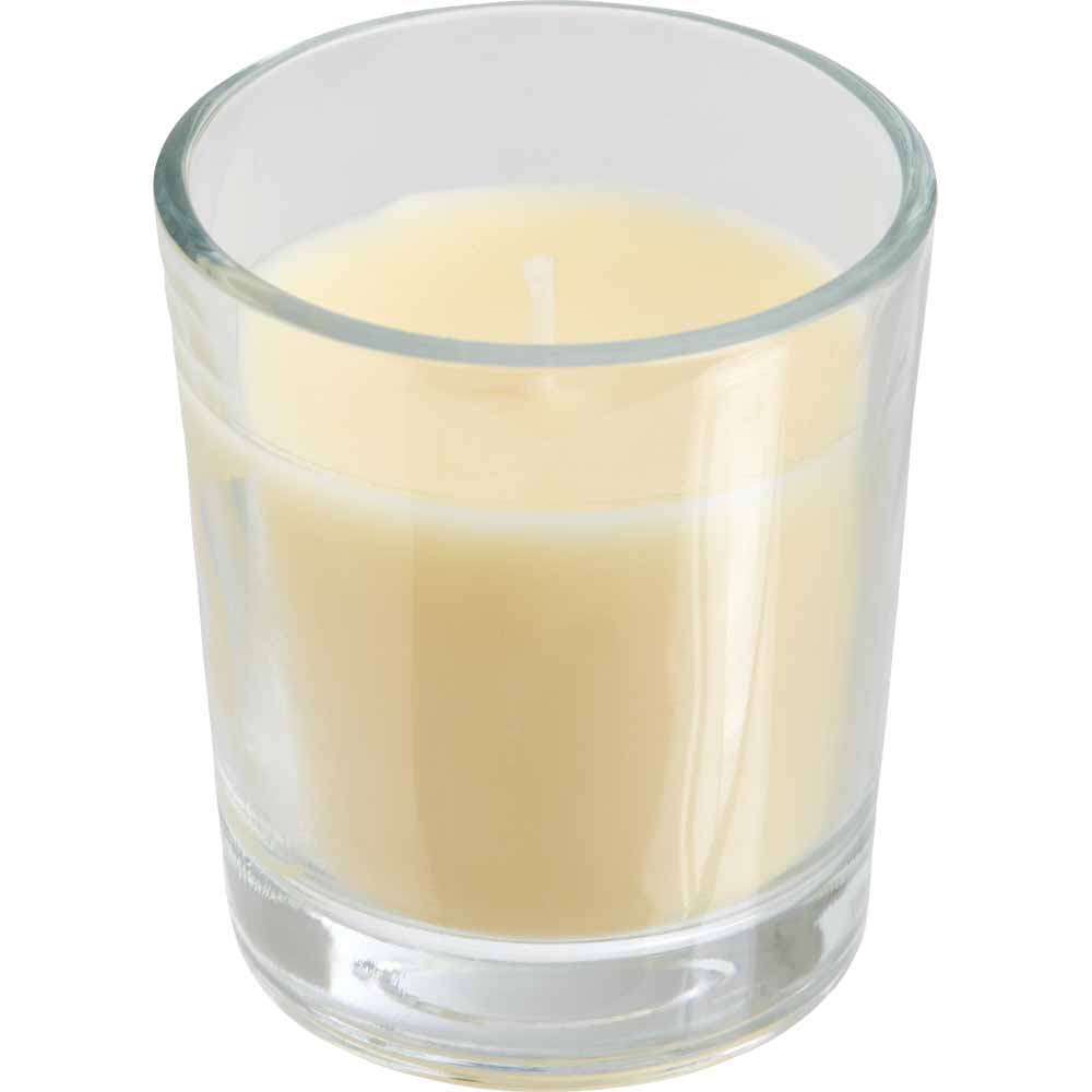 Wilko Votive Glass Candles Ivory 12 Pack Image 3