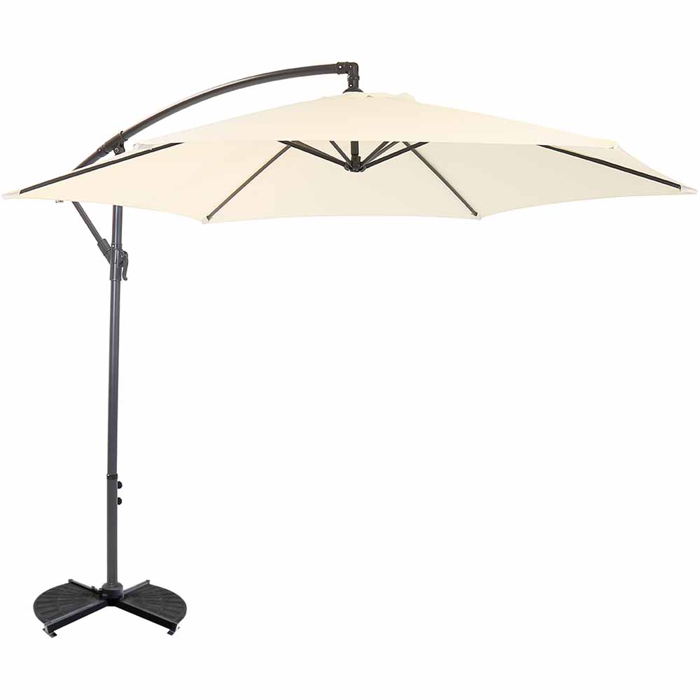 Charles Bentley Cream Hanging Cantilever Parasol 3m Image 1