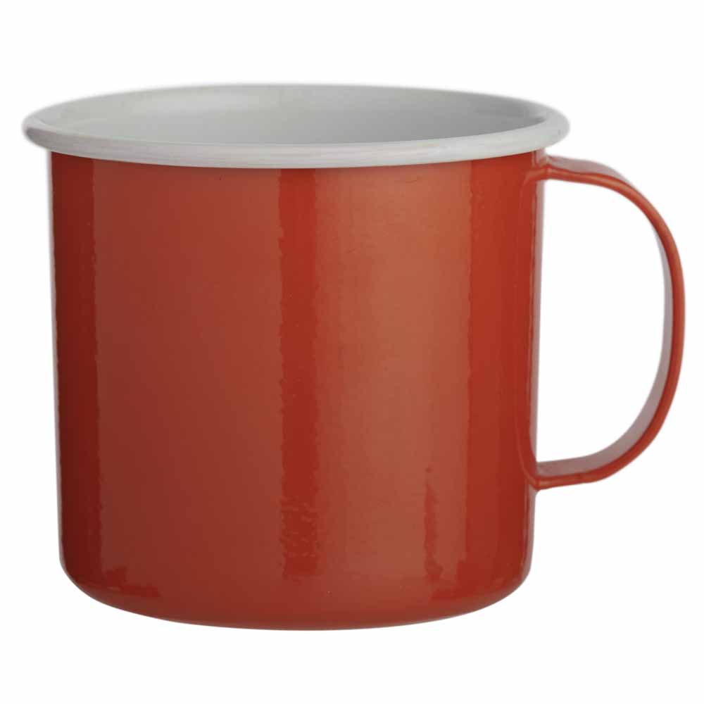 Wilko Enamel Mug with Coloured Rim Image