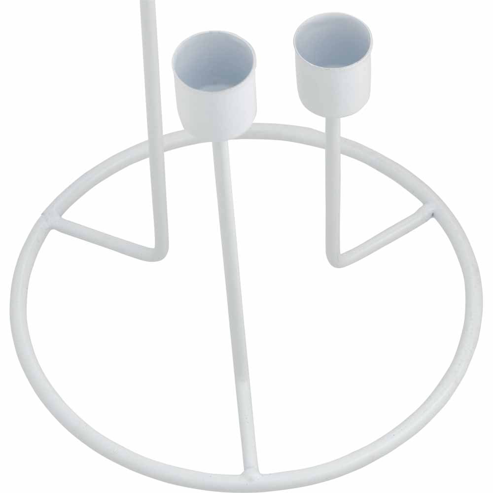 Wilko Triple Taper Candle Holder White Image 3