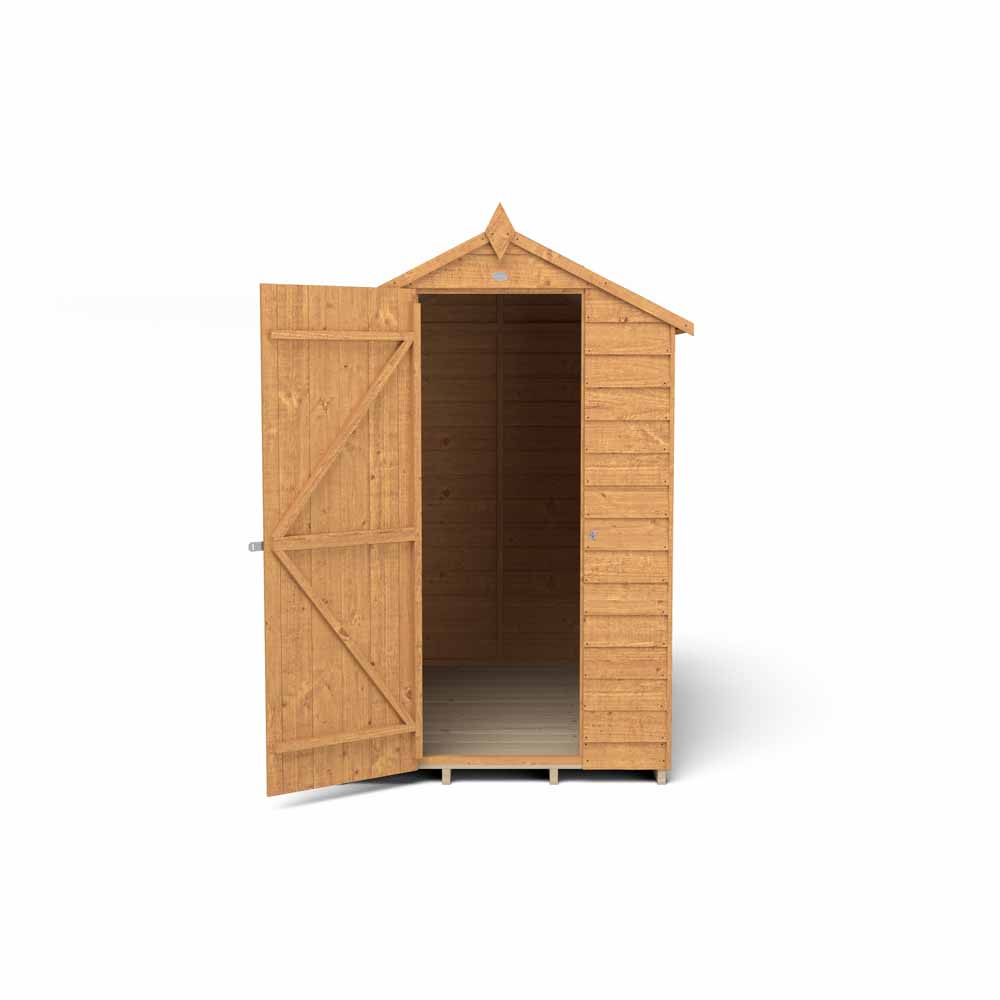 Forest Garden 6 x 4ft Windowless Overlap Dip Treated Apex Garden Shed Image 3