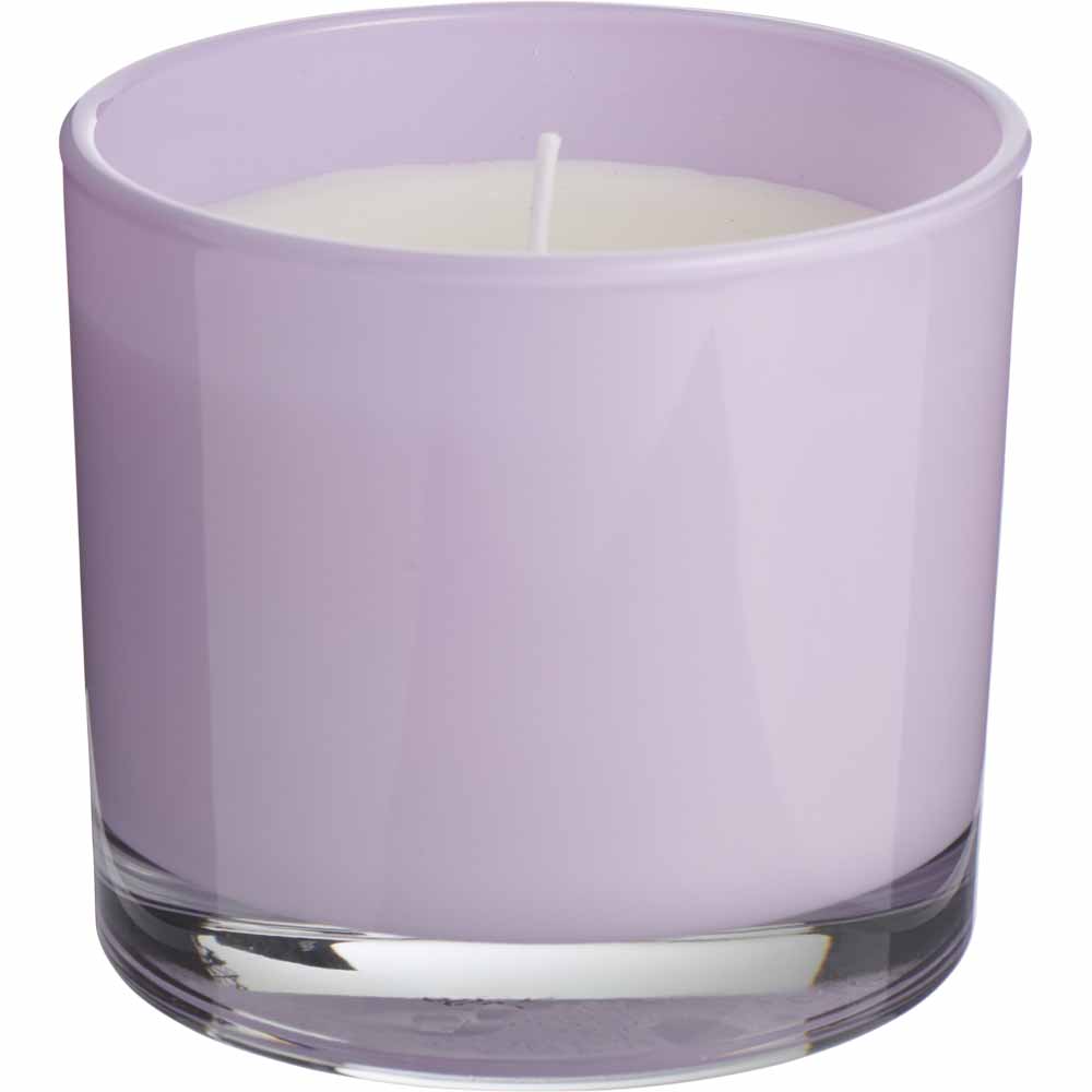 Wilko Scented Lilac Glass Candle Lavend. Wilko