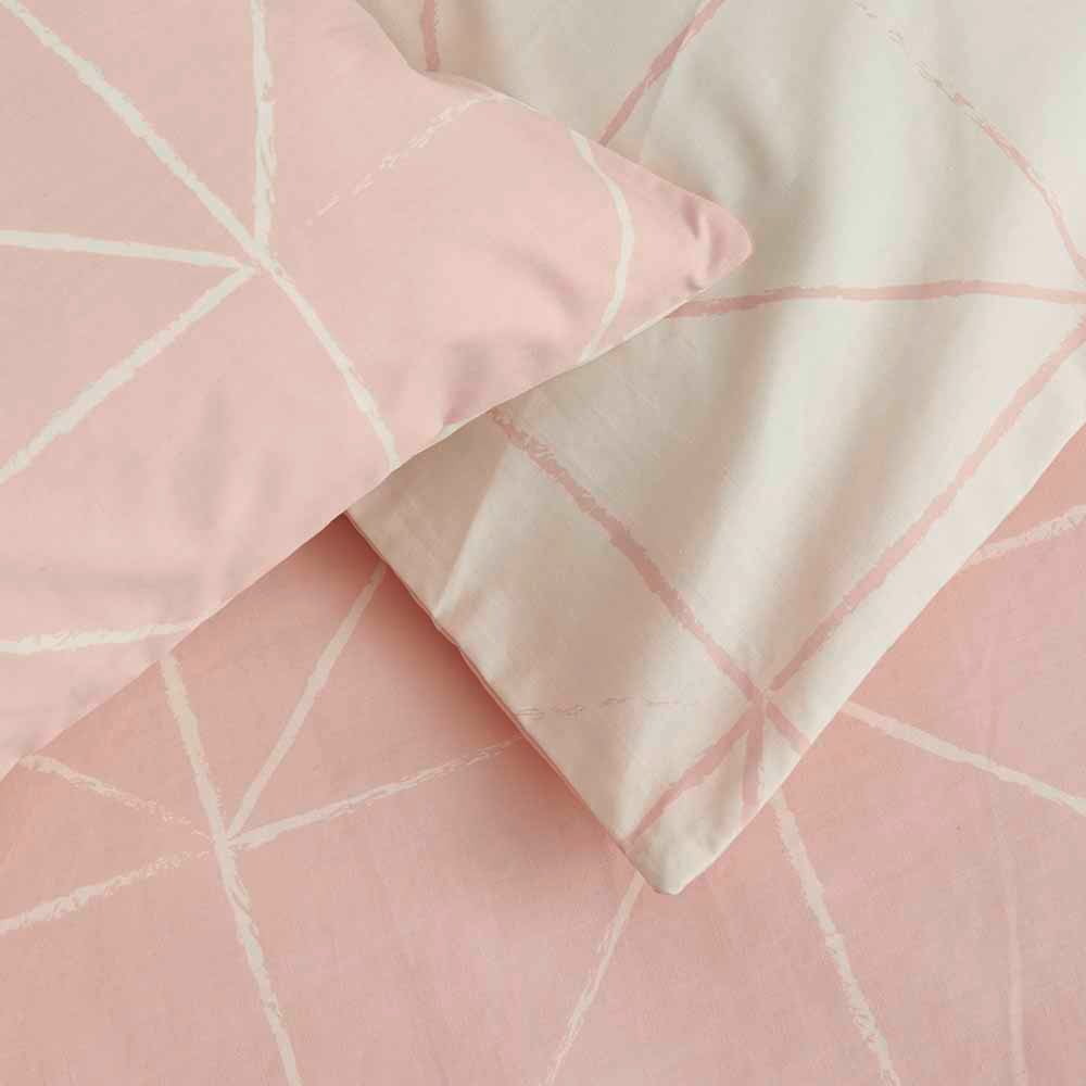 Wilko Pink Geo Duvet Set Double Wilko