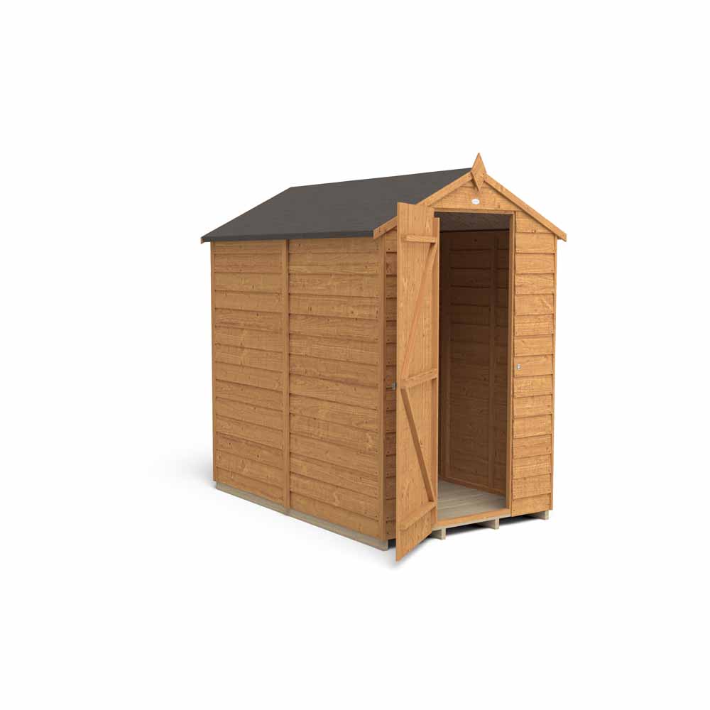 Forest Garden 6 x 4ft Windowless Overlap Dip Treated Apex Garden Shed Image 2