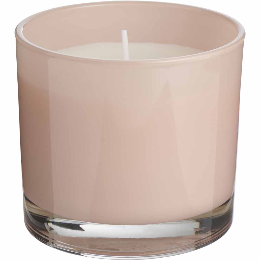 Wilko Rose Pink Medium Glass Scented Candle Image