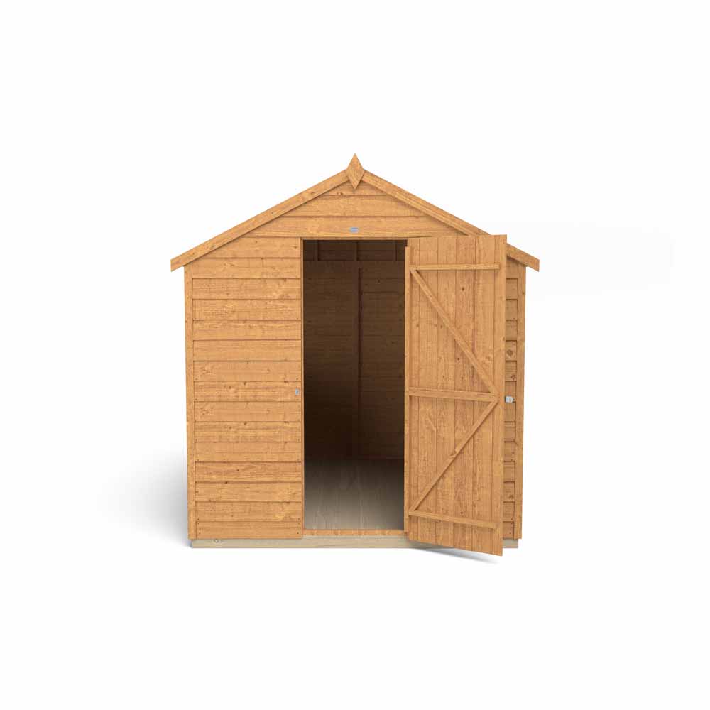 Forest Garden 8 x 6ft Overlap Dip Treated Apex Garden Shed Image 3