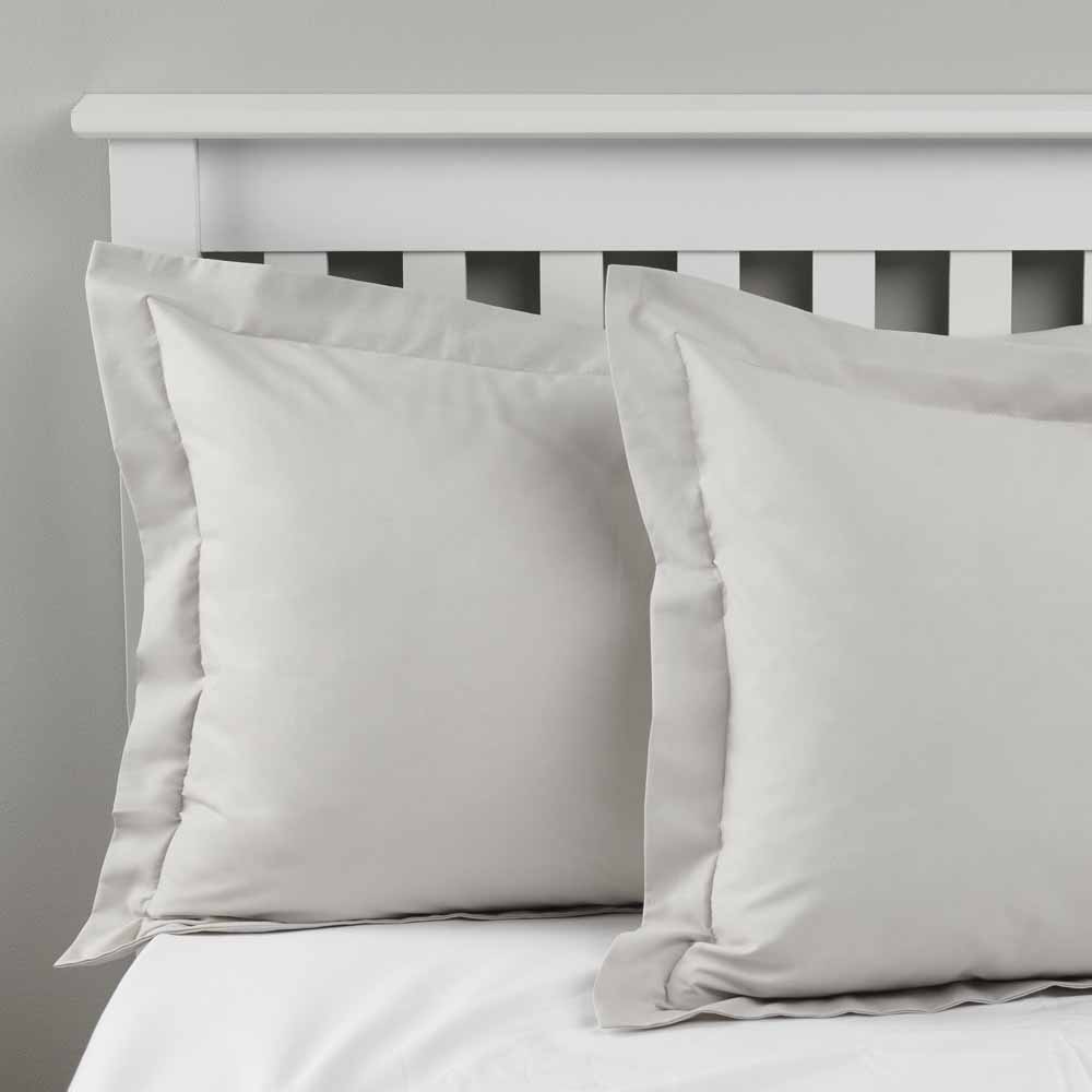 Wilko Silver Oxford Pillowcase Pack of 2 Image 2