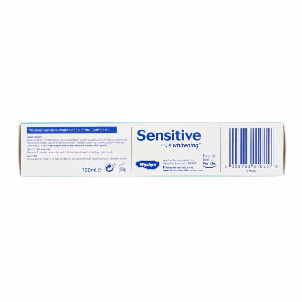 Wisdom Sensitive and Whitening Toothpaste 100ml Image 3