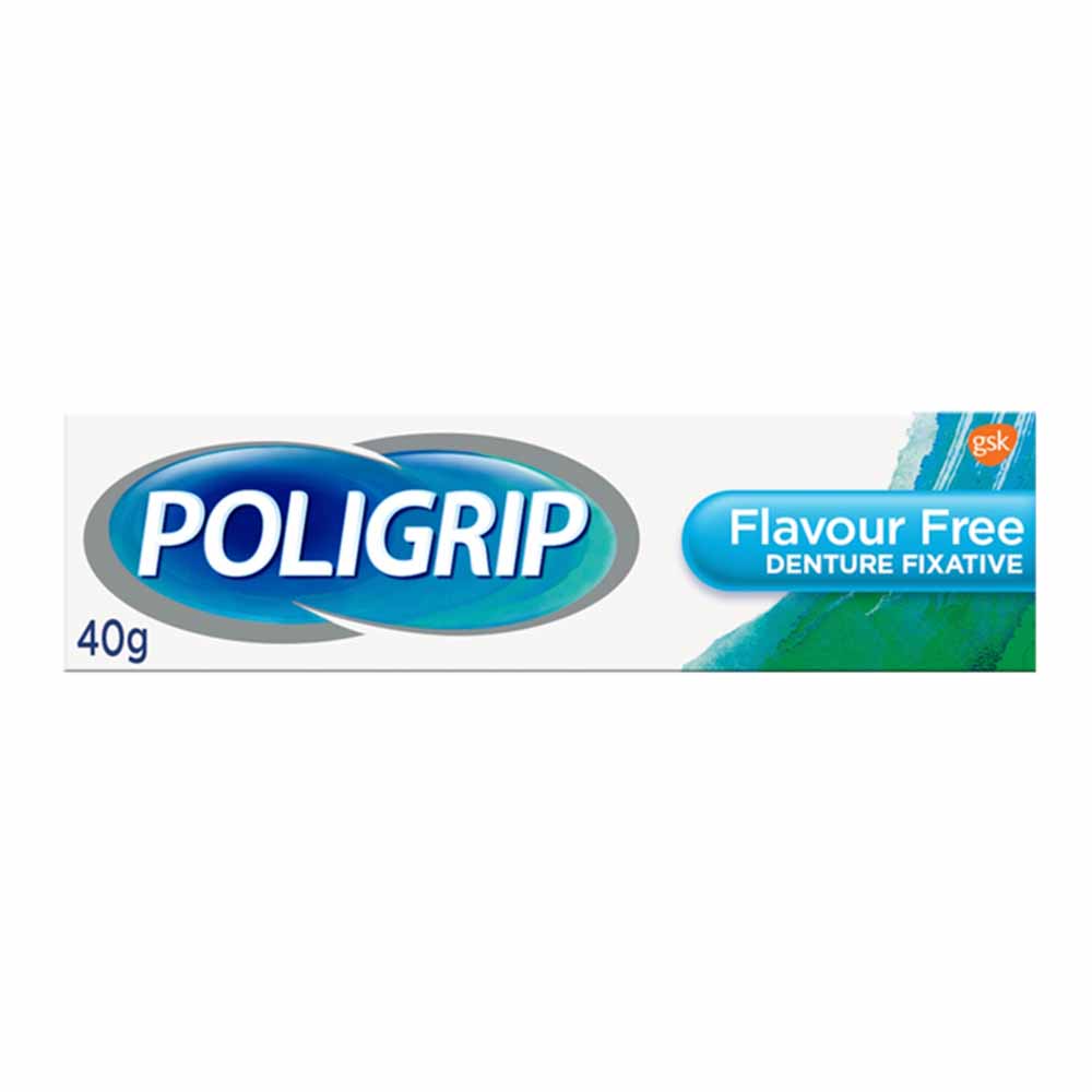 Poligrip Denture Fixative Cream Flavour Free 40g Image 2