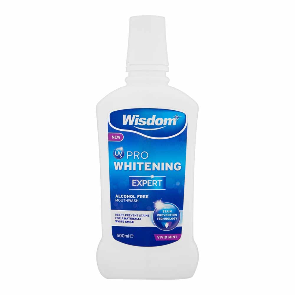 Wisdom UV Pro Whitening Expert Mouthwash 500ml Wilko