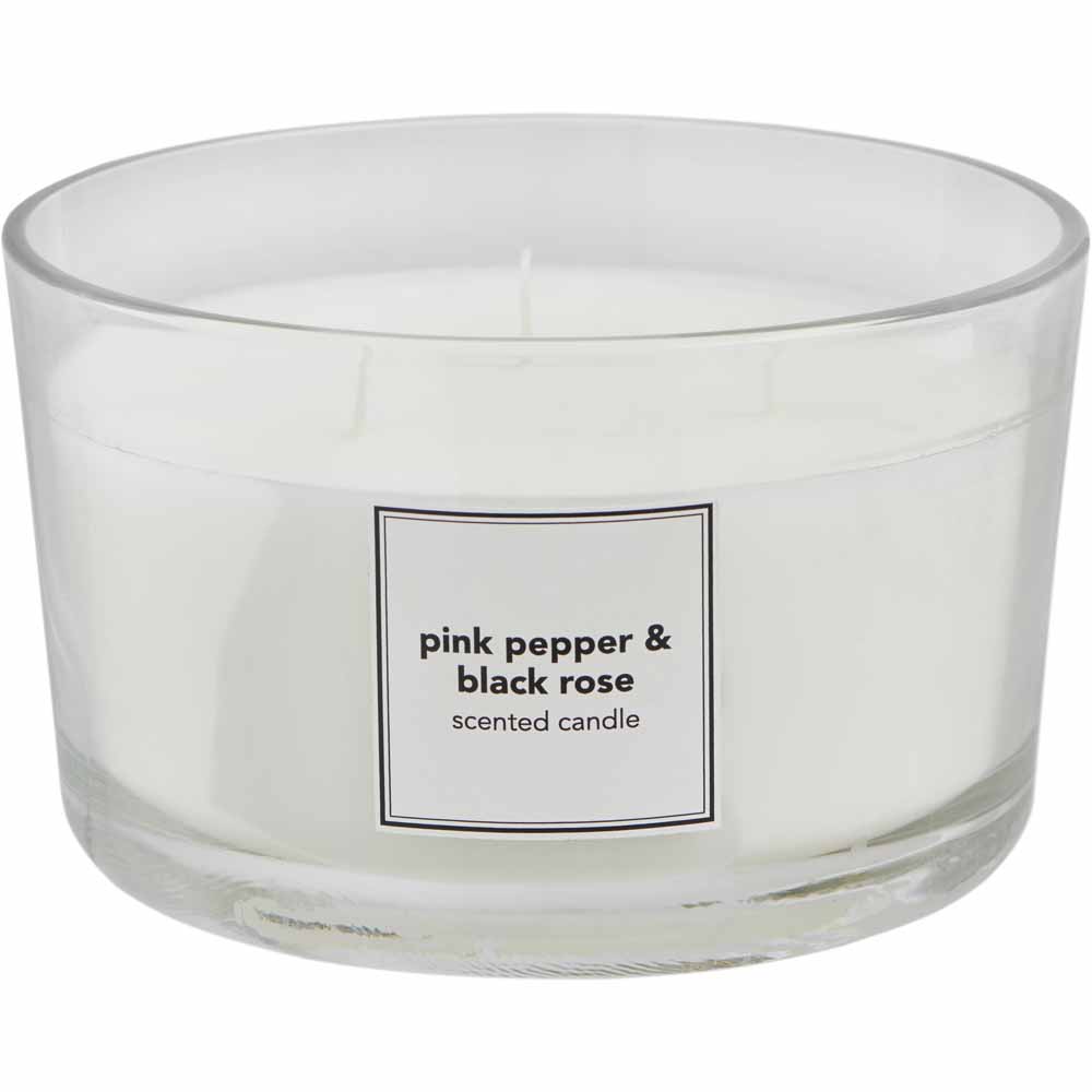 Wilko Premium 3 Wick Candle Black Rose Frankincense Image 2