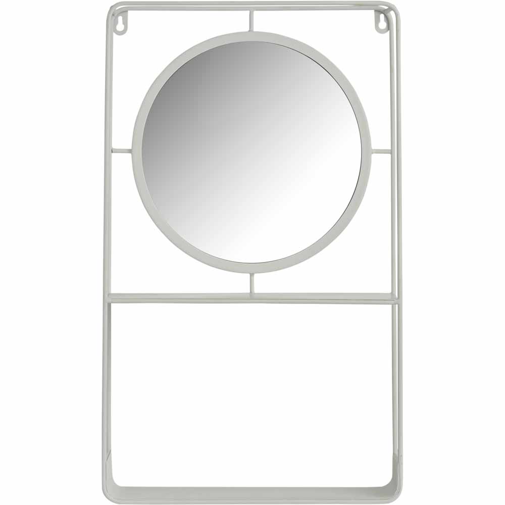 Wilko White Shelving Mirror Unit Image 2
