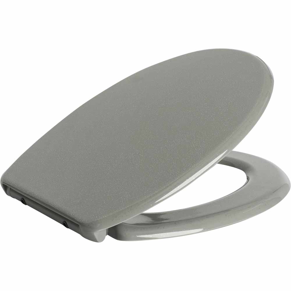 Wilko Grey Glitter Toilet Seat Wilko