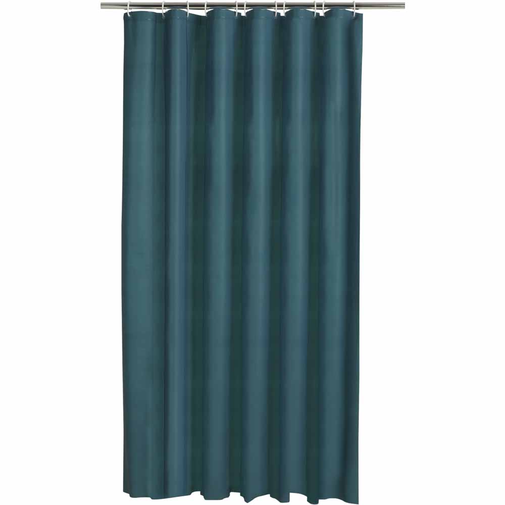 Wilko Navy Shower Curtain Image 1