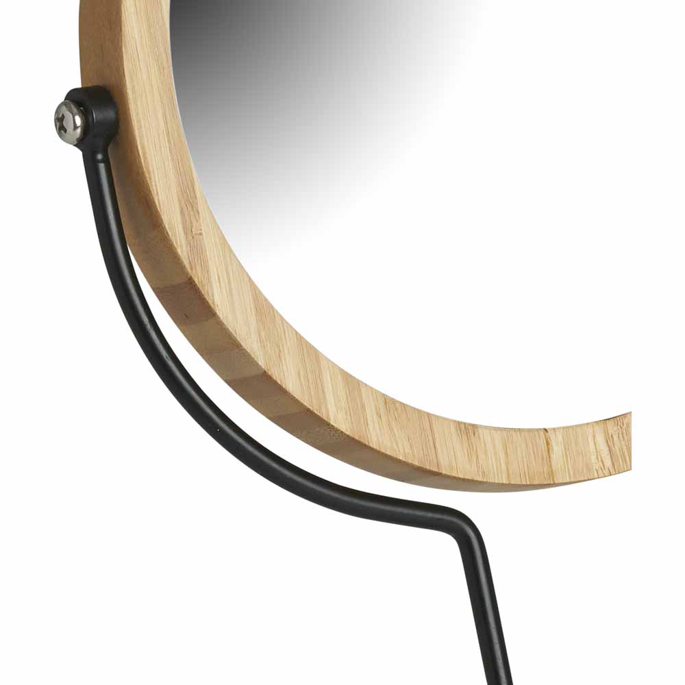 Wilko Stand Mirror Bamboo Round Image 2
