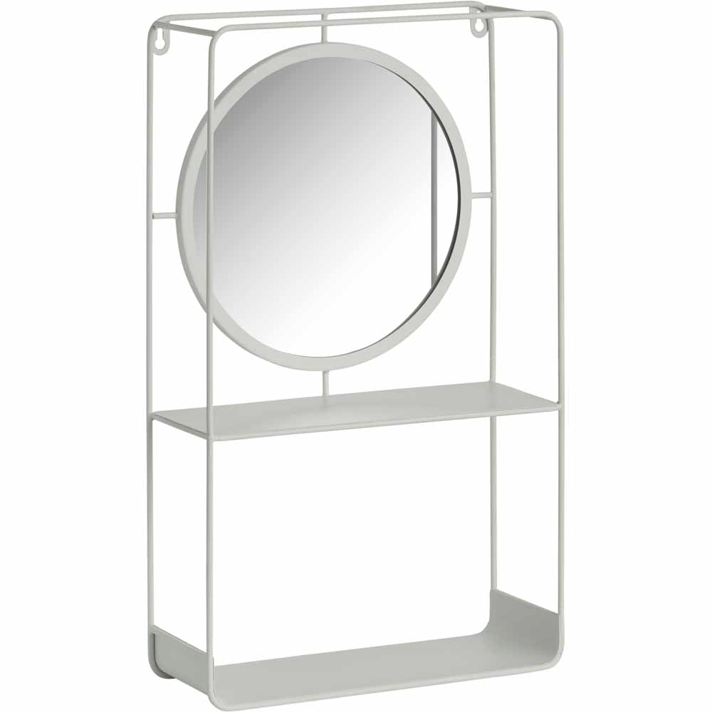 Wilko White Shelving Mirror Unit Image 1
