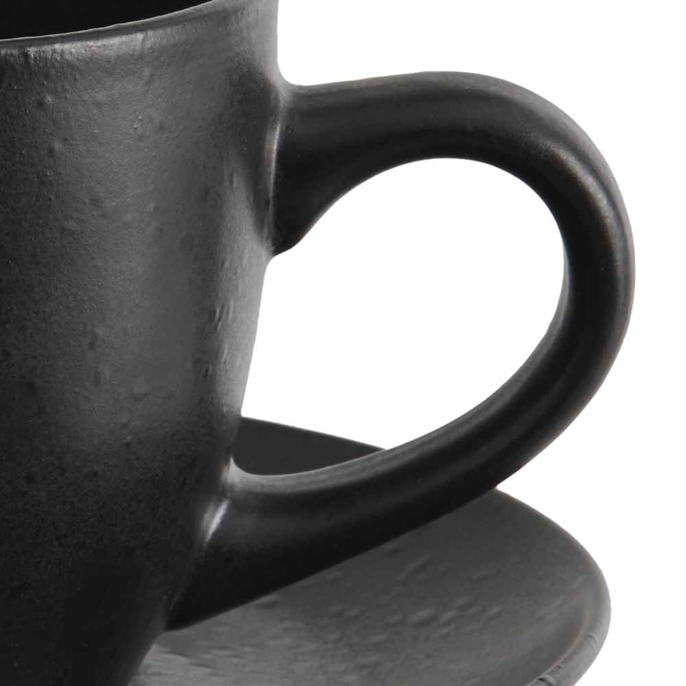 Wilko Black Fusion Cup & Saucer 6 pack Wilko