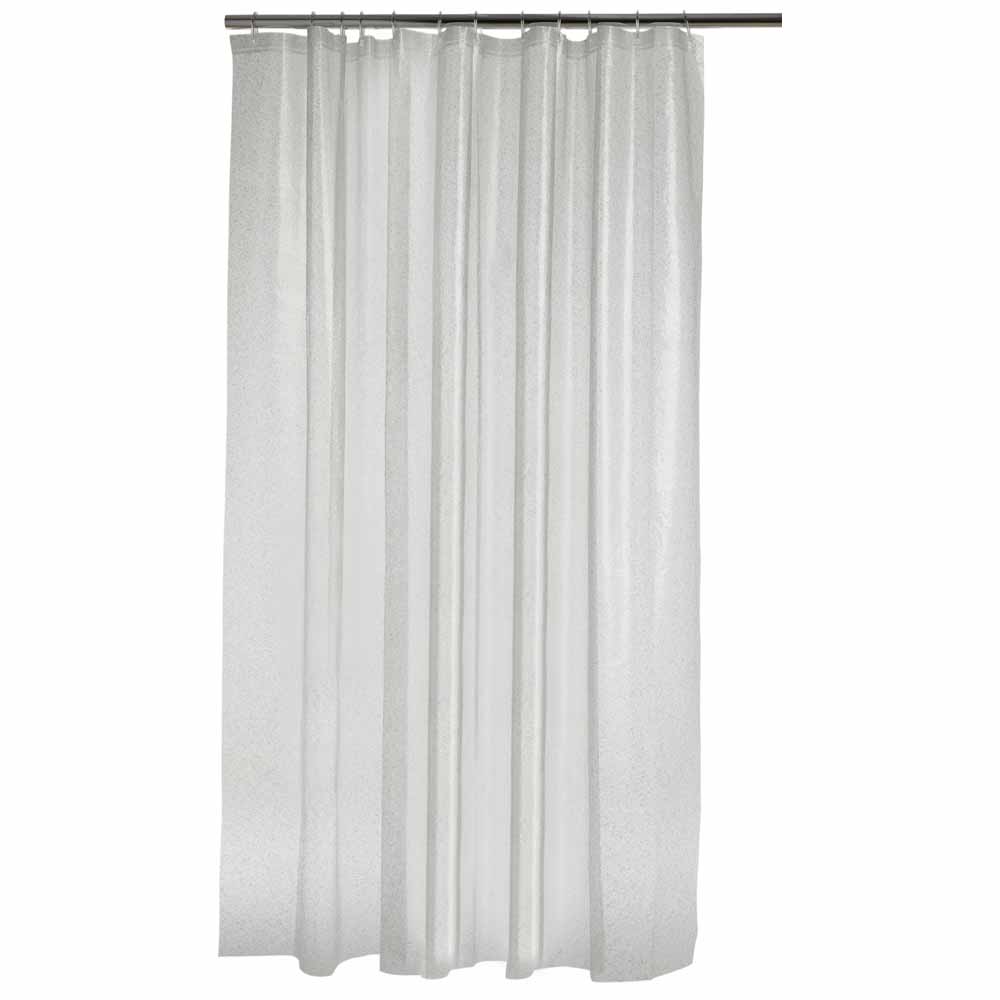 Wilko Silver Glitter Shower Curtain Image 1