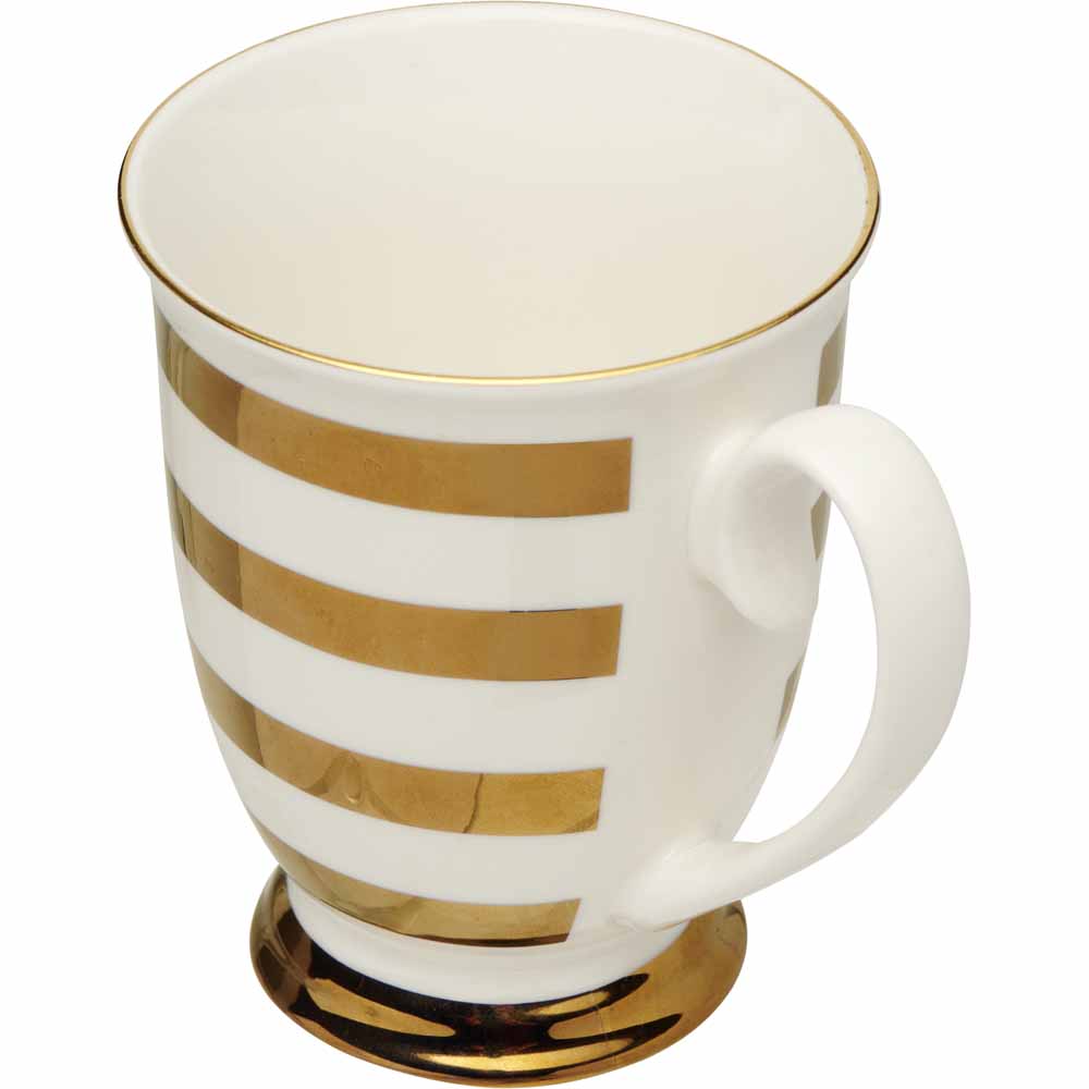 Wilko Foil Stripe Footed Mug Image 2