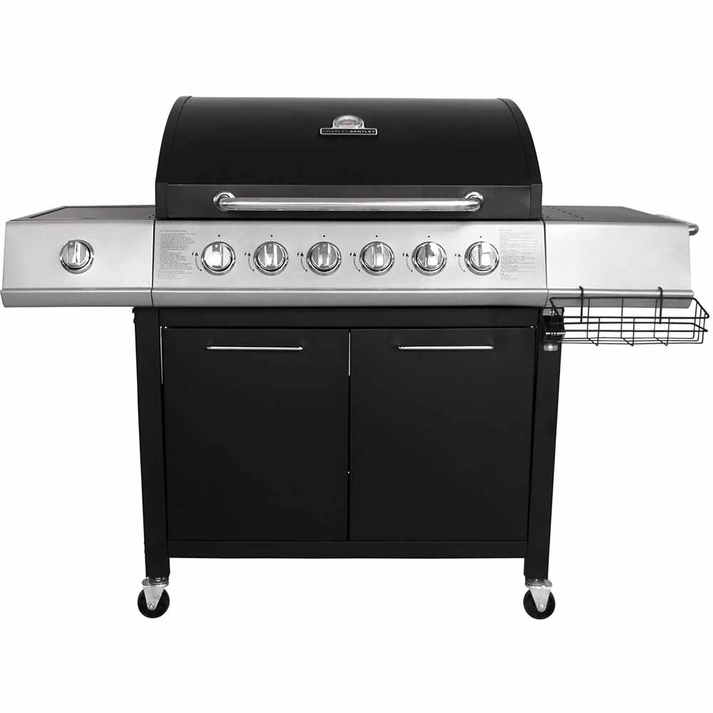 BillyOh Matrix 6+1 Hooded Gas BBQ Barbecue Grill with Side Burner Storage Black 