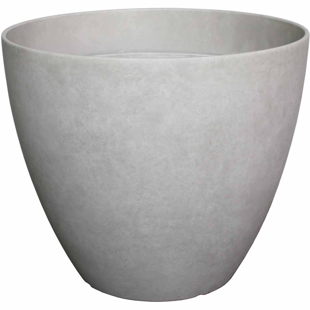 Wilko Grey Concrete Effect Plastic Pot Large Image 1