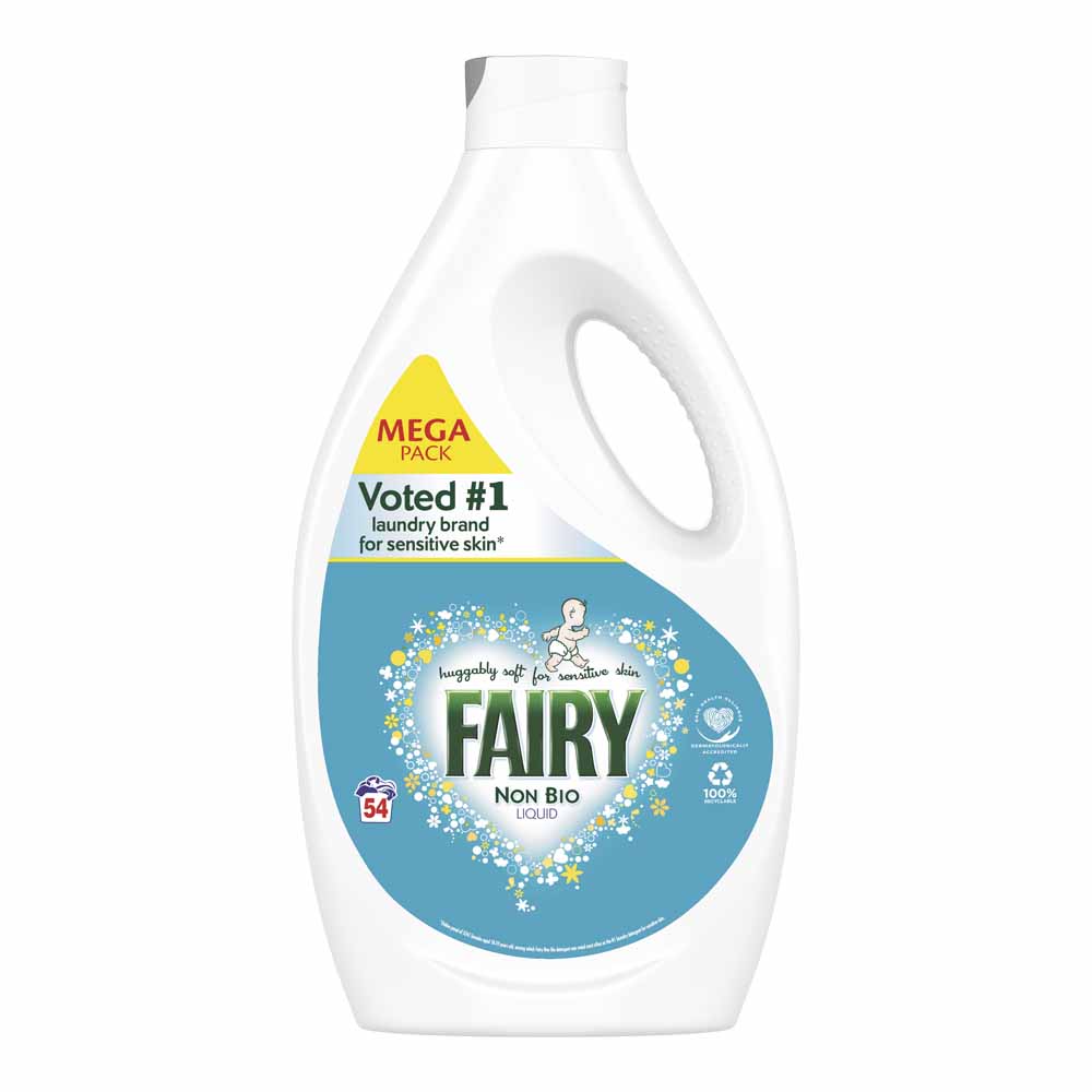 Fairy Non Bio For Sensitive Skin Washing Liquid 54 Washes 1.89L Image 2