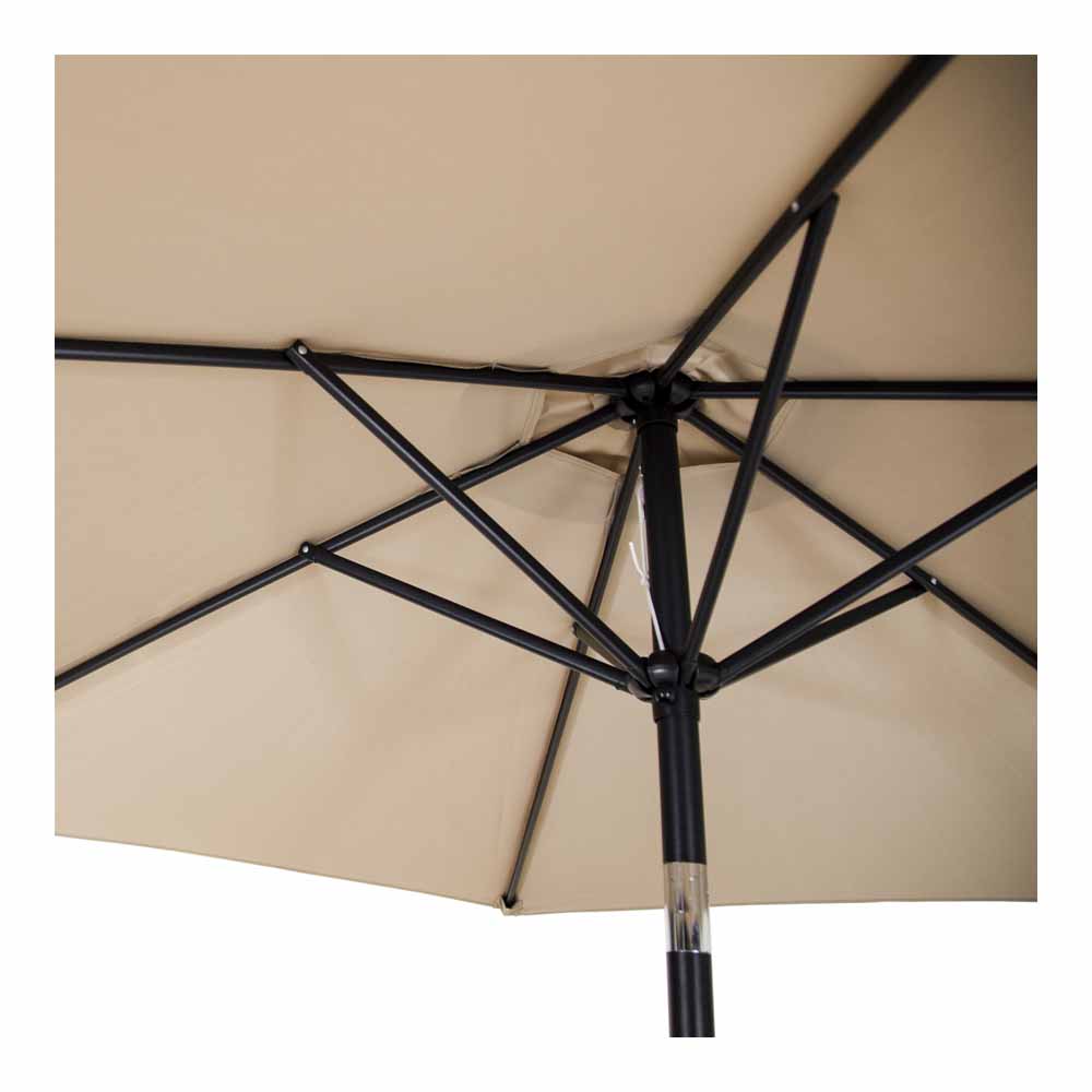 Charles Bentley Beige Metal Crank and Tilt Parasol 2.7m Image 3