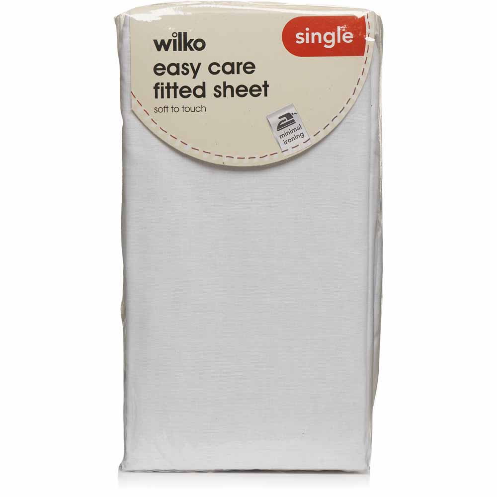 Wilko Polycotton White Single Fitted Sheet Wilko Wilko Polycotton White Single Fitted Sheet Wilko